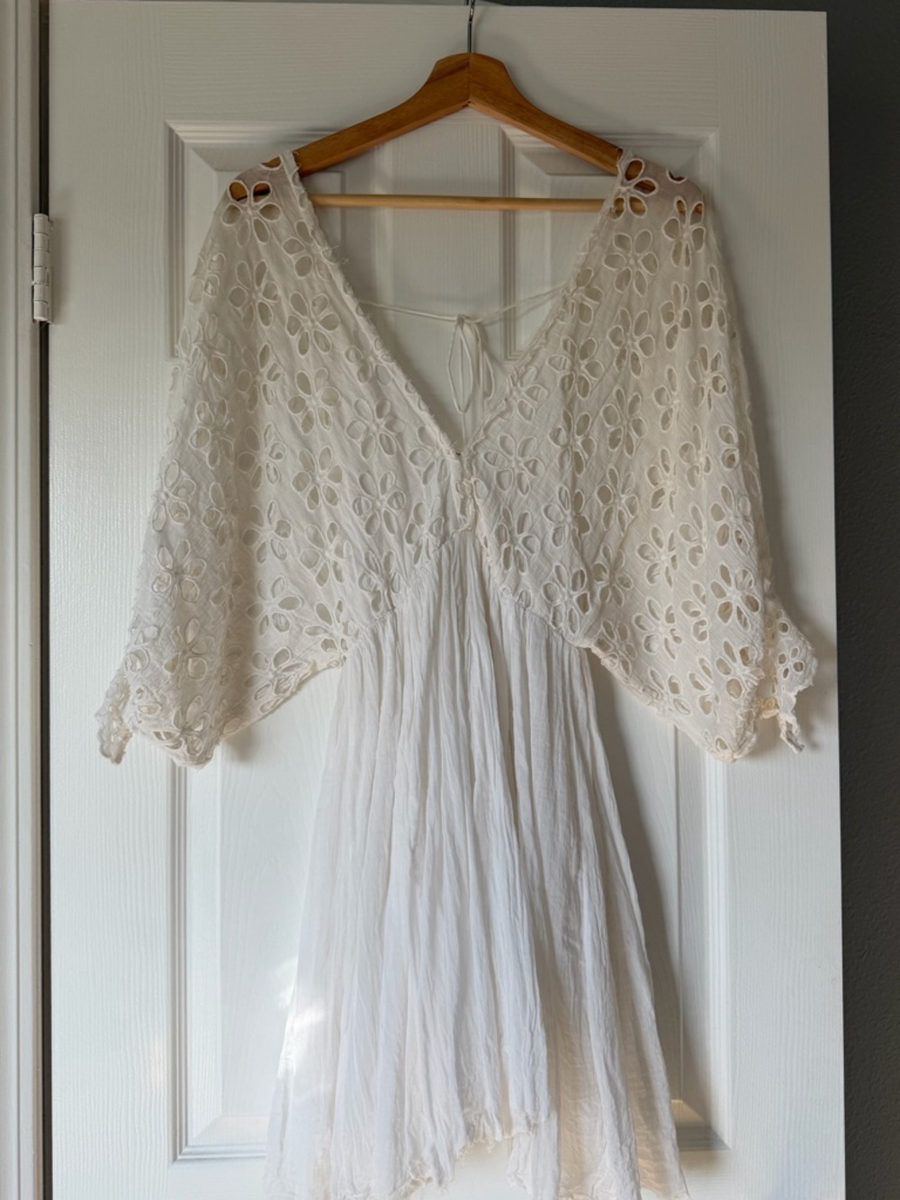 Free People Bella Note White Eyelet Mini Dress